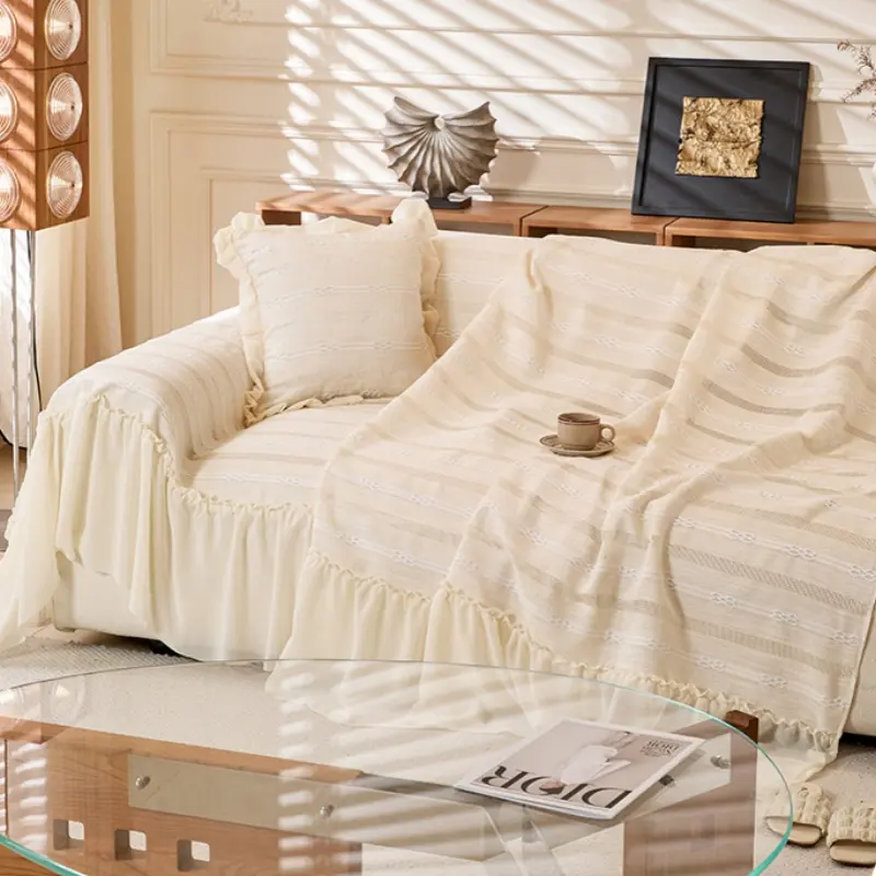 1pc New Chinese-style sofa cover  one-piece light luxury  high-end sense  universal in all seasons  straight row cover