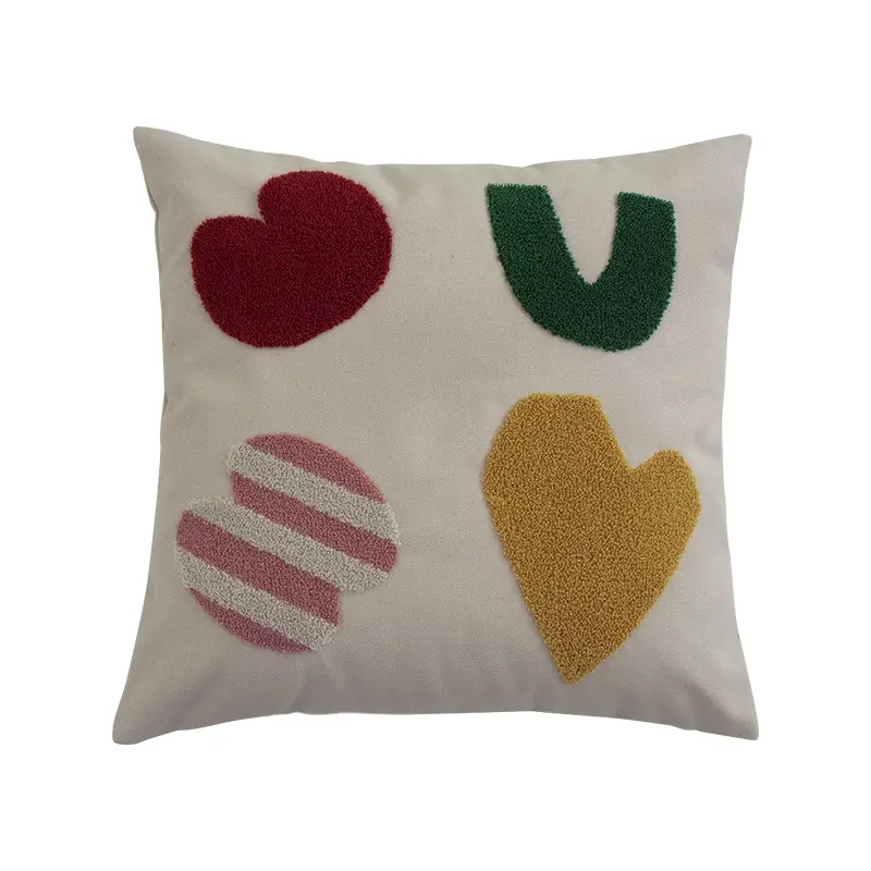 Sofa Cabvas Fabric Pillowcase Geometric Pillow Cover Nordic Home Decoration Pillow Case Cute Office Car Cushion Cover