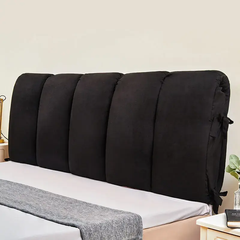 Removable Washable Soft Headboard Pillow High Rebound Sponge Backrest Headboard Cover Luxury Suede King Queen Size Head Cover