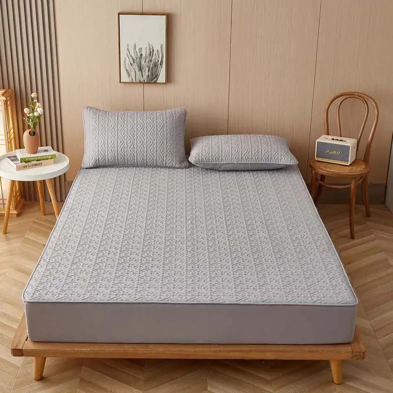 Pure Cotton Soft Quilted Mattress Cover Anti-bacterial King Size Customized Bed Pad Protector Cover Not Included Pillowcase