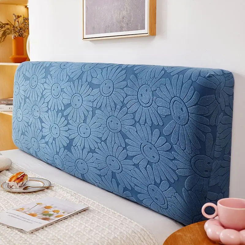 Jacquard Soft All-inclusive Headboard Cover Solid Color High Elastic Bed Head Cover King Queen Size Removable Backrest Cover