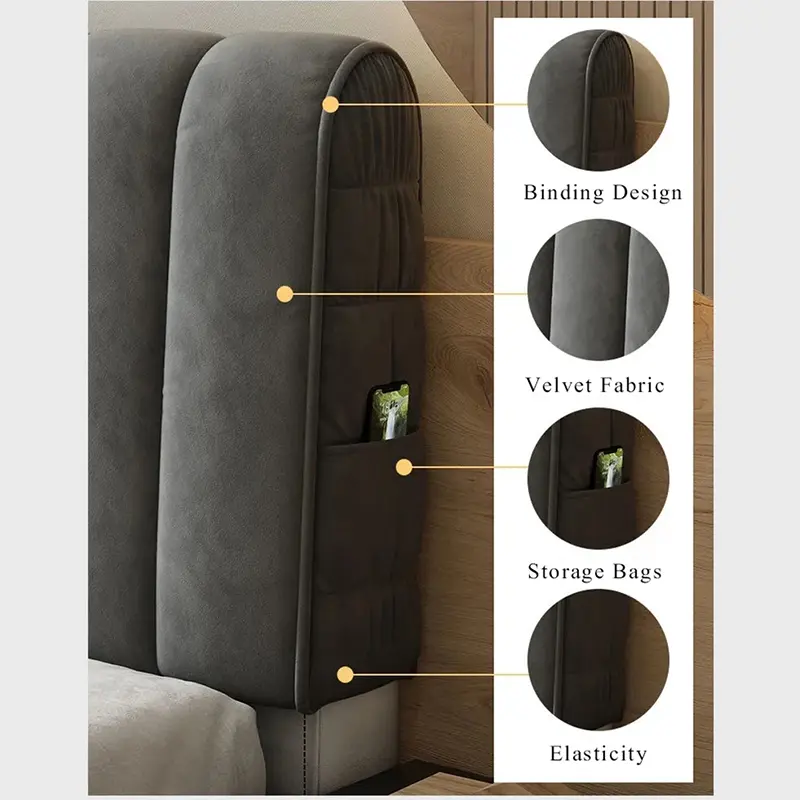 High Quality Soft Thicken Velvet Quilted Headboard Cover  All-inclusive Bed Back Protector Cover Short Plush Quilting Head Cover