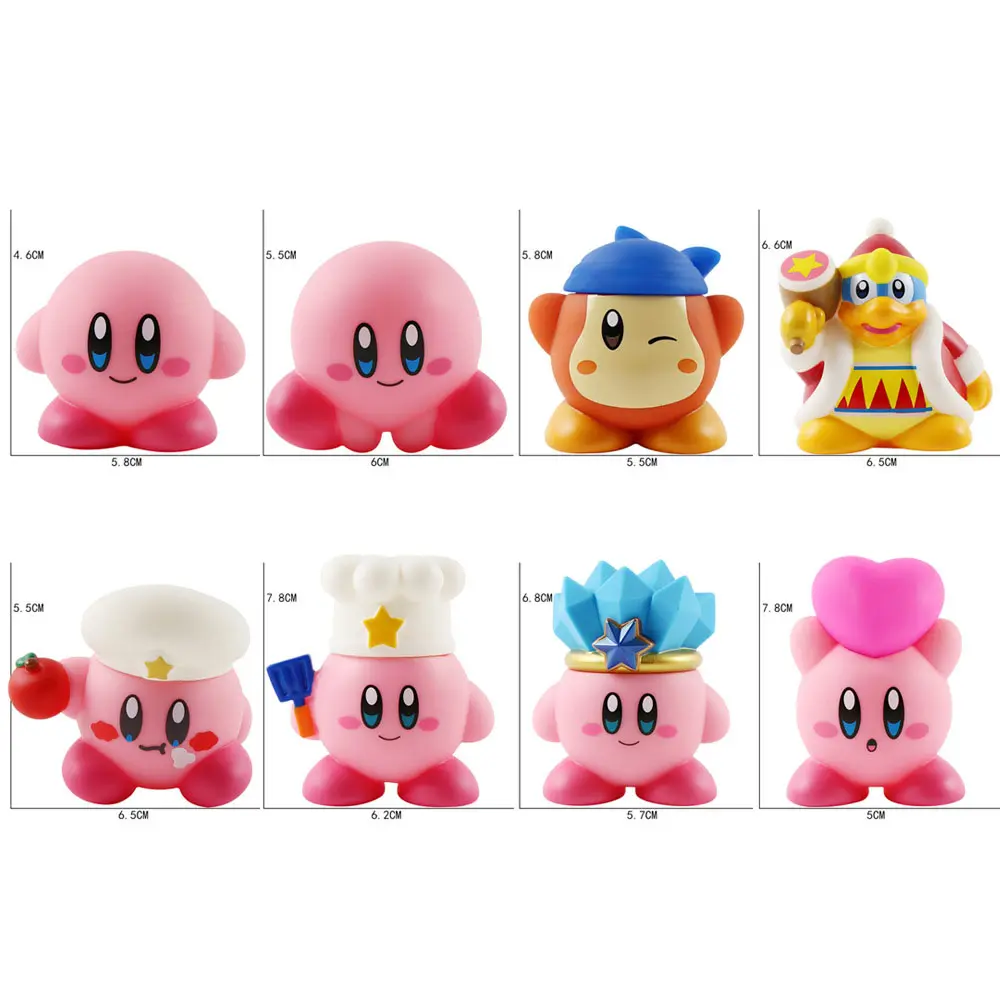 Star Kirby Figures Toys with Kirby Cartoon Storage Bag PVC Cute Figure Action Toy Drawstring Pocket