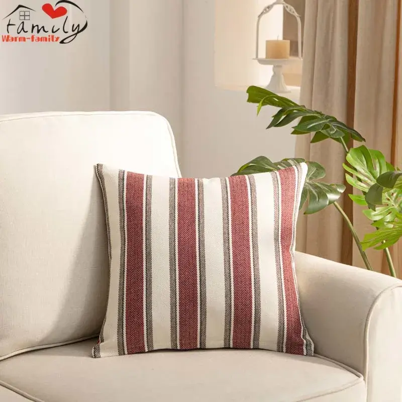 Pillow Case Home Decoration Salon Cushion Cover Solid Pillowcase with Zipper Cotton Linen for Sofa Car Chair 45x45 40X40