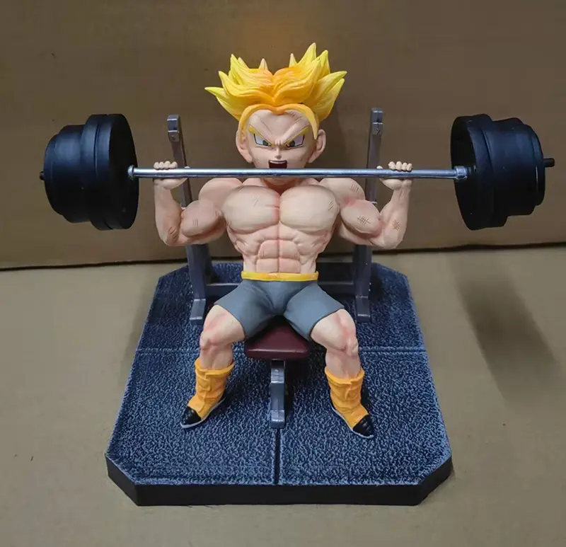 Dragon Ball Z Figure Trunks Vegeta Fitness Figure Goku Bodybuilding muscle Lifting dumbbells Ver. Figurine Collectible Toy Gifts