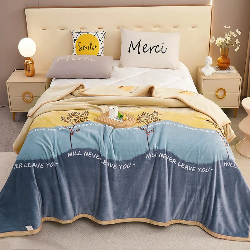 Thick Mink Flannel Blanket Flannel Nightgown Blanket Air Conditioning Cover Blanket Wool Blanket Thick Mink Flannel Blanket