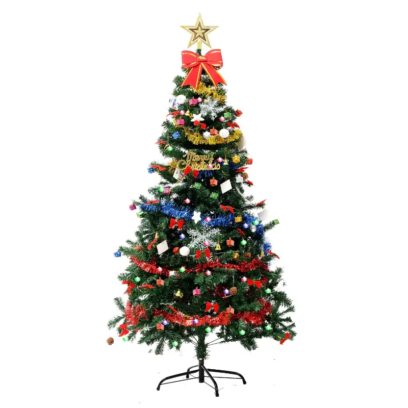 Christmas Tree Package 1.5/1.8/2.1 meters Iron Frame Household Encrypted Luminous Large Christmas Tree Decoration Se