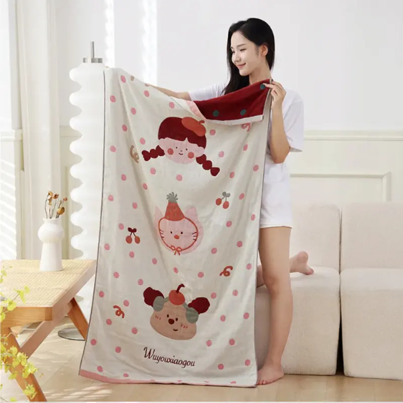 Animal Cartoon Adult Soft Cotton Gauze Bath Towel 80x160 CM High Quality New Styles Four Level Universal Bath Towel for Couples