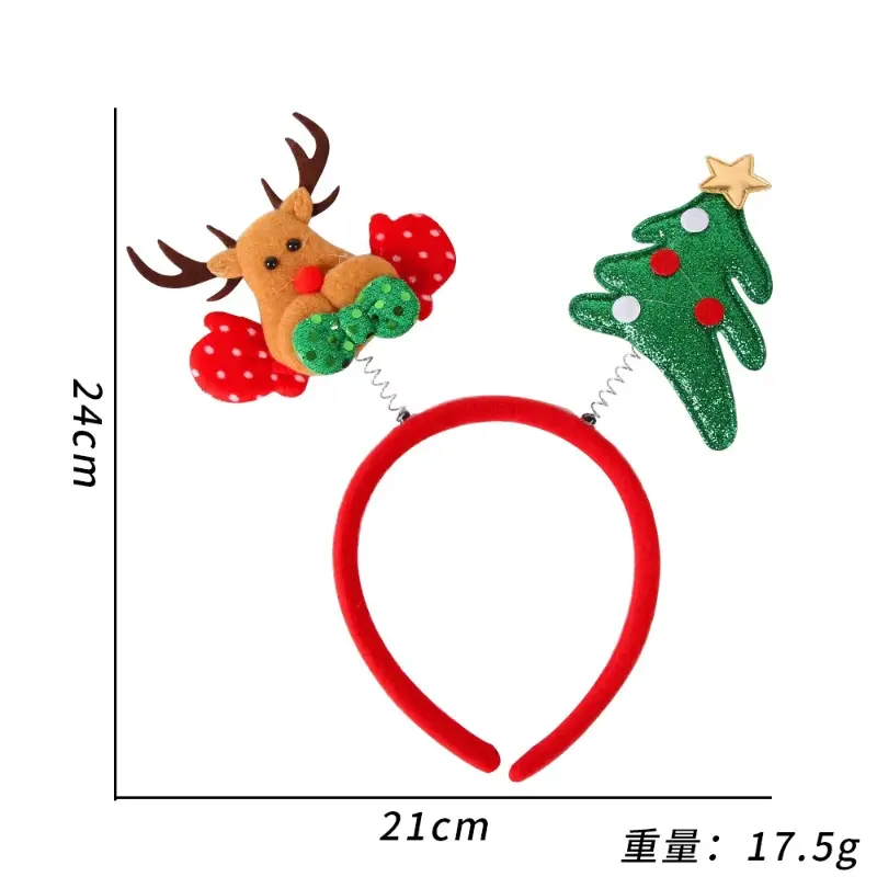 5Pcs Christmas Headbands Children Adult Hair Band Red Christmas Santa Claus Snowman Antlers Headband Xmas Decoration Girls Gifts