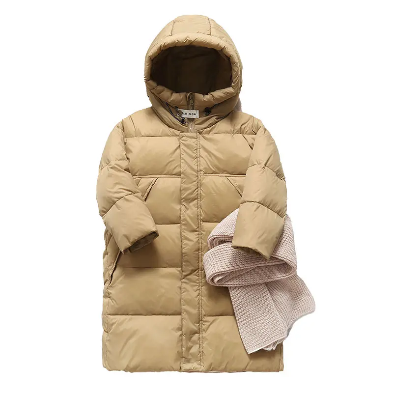 Children Heavy Knee Length Hooded Coat Kid Outerwear Kids Coat Korean New Autumn Winter Fashion Style Mid Length Down Jacket NEW