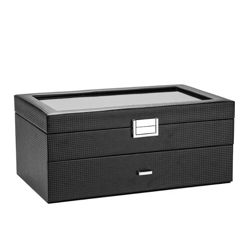 24 Digits Watch Organizer Storage Boxes for Travel Watches Pu Leather Display Multi-Purpose Storage Box for Watch and Jewelry