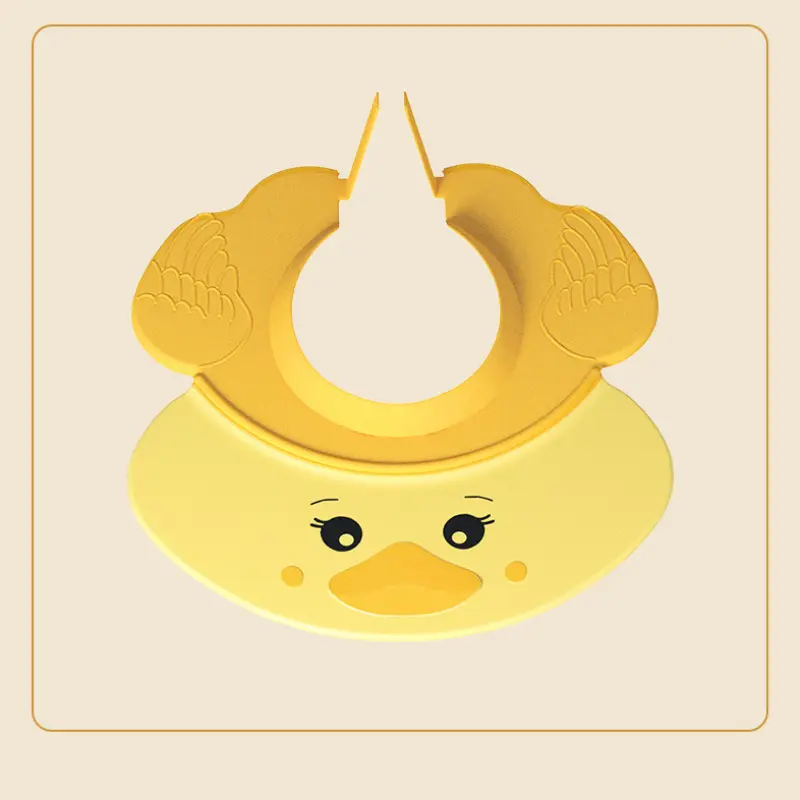 Baby Shampoo Cap Cute Duck Shape Adjustable Size Baby Shower Children's Waterproof Wide Brim Ear Protection Shower Cap Sun Hat