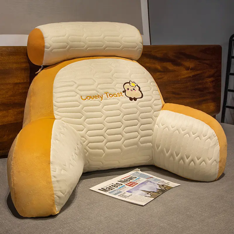 Latex Large Backrest Cushion for Bed Headboard and Dorm Room Supportive and Comfortable Pillow for Reading and Phone Gaming