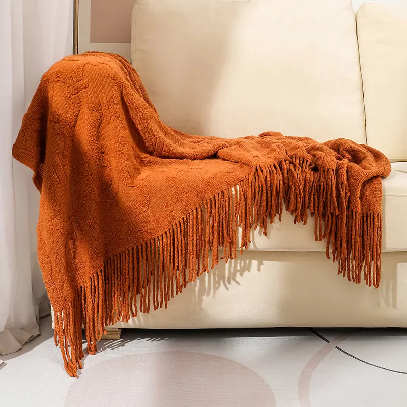 Nordic Plaid Blanket For Bed Sofa Cover Blankets Bedspread for Sofa decorative With Tassel Solid color throw Blanket knitted