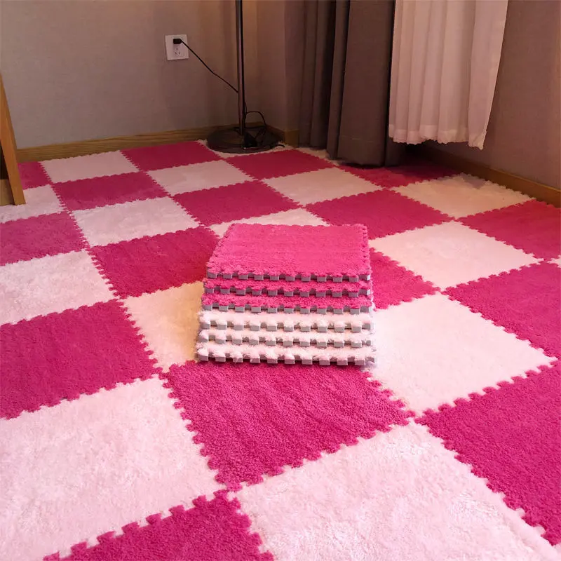10pcs Soft Plush Children's Mat Baby Play Mat Baby Toys Eva Foam Puzzle Carpet in Children's Room Keep Warm Playmat