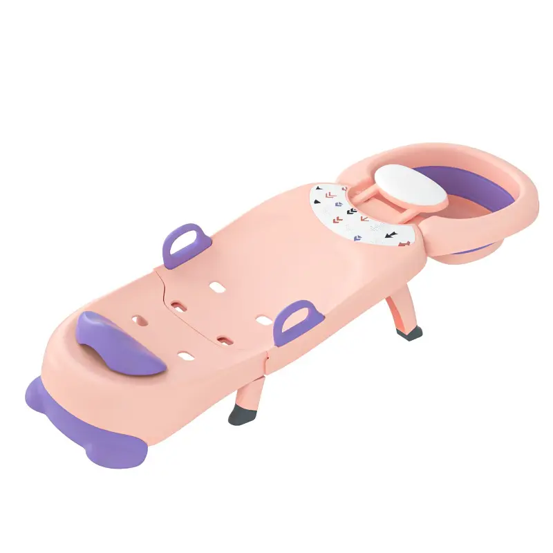 Portable Kids Shampoo Chair Foldable Salon Seat Chair With Shampoo Basin For Boys Girls Bath Product Can Sit and Adjust