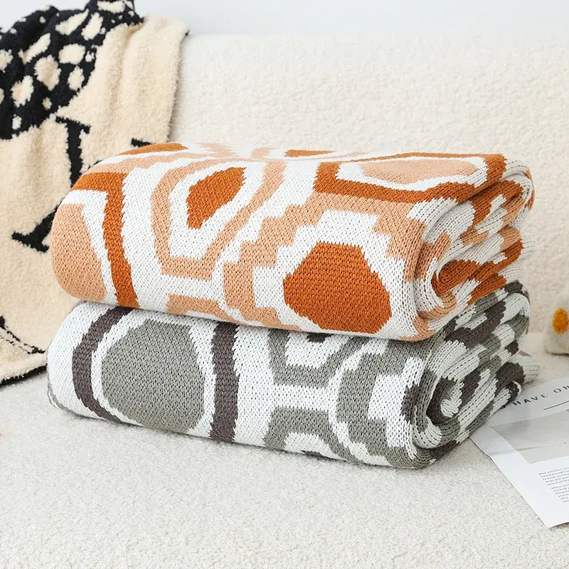 Bohemian Thick Winter Blanket for Office Nap Skin Friendly Multifunctional Single Bed Cover A-Class Aircraft Blanket for Travel