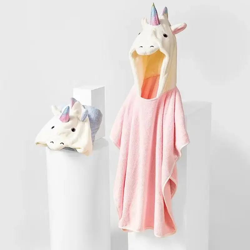 Cotton Child Robe Bath Towel Cartoon Hoodies Cloak for Children Boys Girls Beach Towels Bath Blanket Absorbent Infant Bathrobe