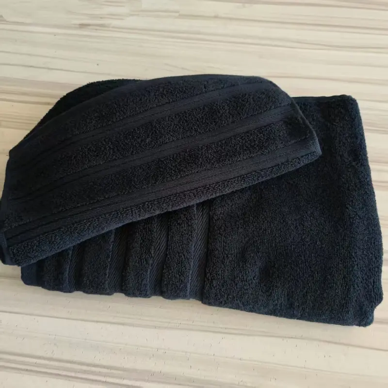 3pcs Black Towel Bundle Set,100%Cotton Hand+Face+70*140cm Shower/Bath Towel,Home Hotel Adults Man Soft Absorbent Washclothes