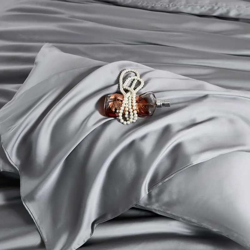 Silky Natural Bamboo Pillowcase Lyocell Fiber Pillowcase Cooling Summer Bed Home White Pillow Cover 48*74cm*2pcs