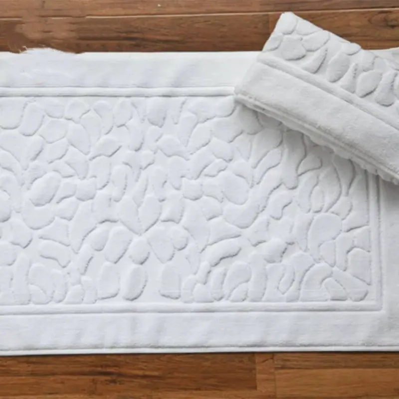 White Cobblestone Thicken Floor Towel For Hotel Home,Foot Bathroom Mat,Cotton Non-slip Water Uptake Bathtub Towels Pebble 50*80