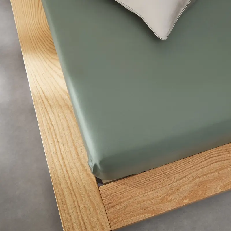 1pc High Quality 60s Lyocell Fiber Fitted Sheet ,Solid Mattress Covers with Elastic Bands.Grey Silky Smooth Cool Feeling 180*200