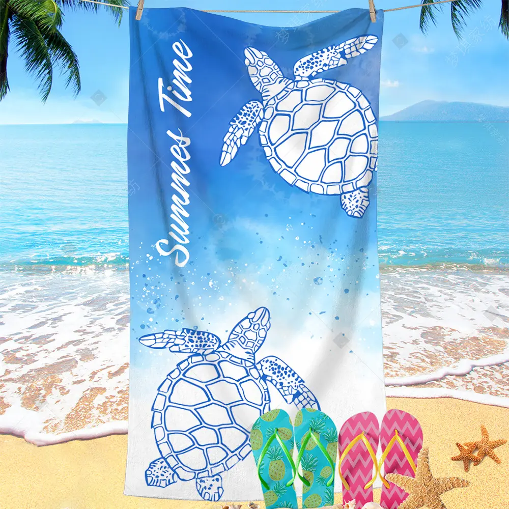 Sea Turtle Beach Towel Turkish Shower Bath Towels Sand Free Woven Summer Holiday Swimming Photo Decor Towels 70*140/100*180cm