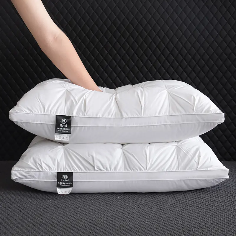 Five-Star Hotel 95% Goose Down Pillo,Pure Cotton Face,3D Bread Pulling Flower Sleeping Pillow Core,Adult Home almohadas 48*74cm