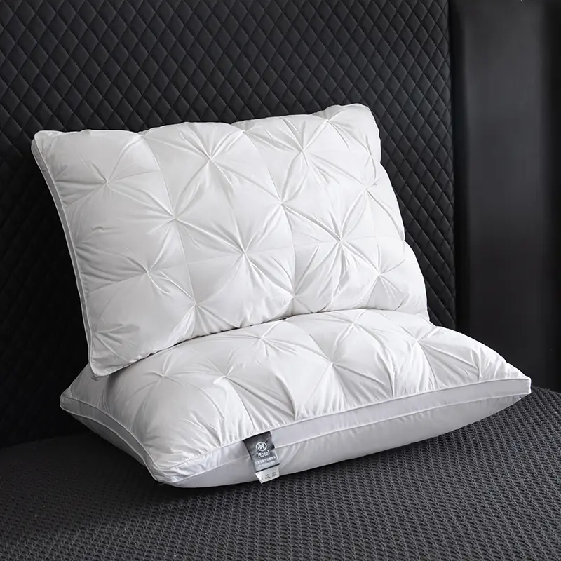 Five-Star Hotel 95% Goose Down Pillo,Pure Cotton Face,3D Bread Pulling Flower Sleeping Pillow Core,Adult Home almohadas 48*74cm