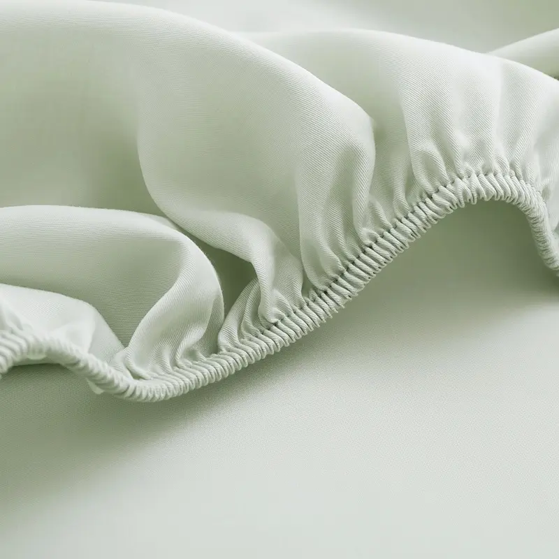 Bamboo Fiber Bedding Fitted Sheet Silky Cooling Plant Fiber US Queen Mattress Cover 152*203cm*40cm Deep Pocket Bed Sheet Oekotex