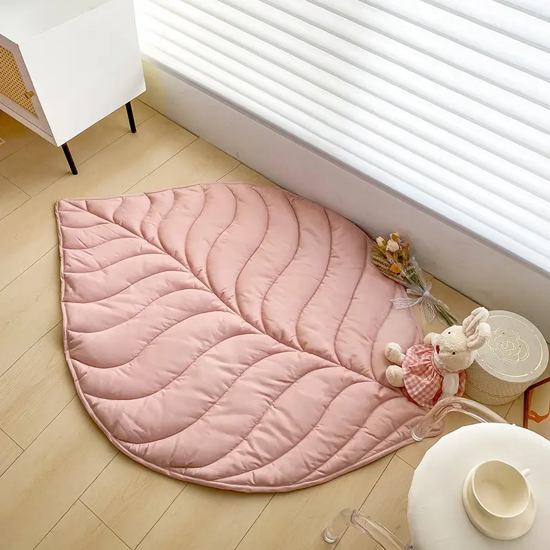 Creative Play Mat Kid Room Baby Climbing Pad Green Carpet Leaf Shaped 143*107cm Nordic Tapetes Home Tapis Dual-use Soft Quilt