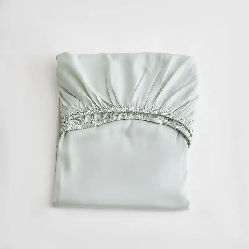 Bamboo Fiber Bedding Fitted Sheet Silky Cooling Plant Fiber US Queen Mattress Cover 152*203cm*40cm Deep Pocket Bed Sheet Oekotex