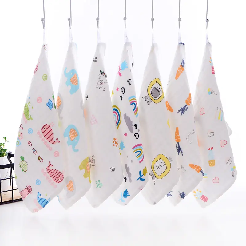 Baby Muslin Washcloths Natural Cotton Baby Wipes Soft Newborn Face Towel Sensitive Skin- Baby Registry 12*12inch Towels 2pcs