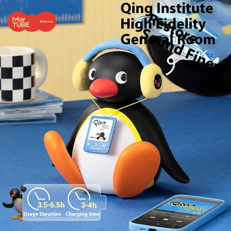 Anime Martube Pingu Shaking Penguin Bluetooth Speaker Kawaii Figurine Cute Desktop Ornament Ideal Girls Birthday Gift Toy Figure