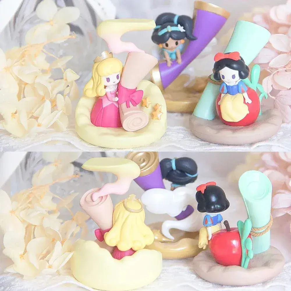 Disney Princess Blind Box Fantasy Wish Bottle Series Figure Collectible Action Models of Snow White And Belle Mystery Toy Decor