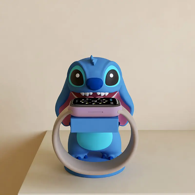 Authentic Stitch-Themed Multi-Function Charging Dock Stand for Apple Watch & iPhone Lilo & Stitch Collectible Character Holder