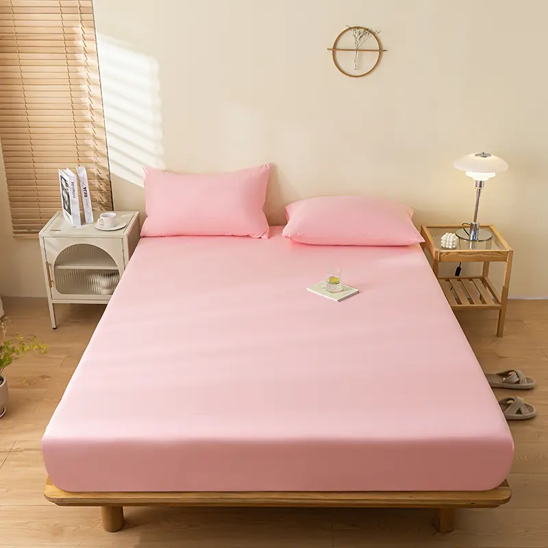 New Solid Color Waterproof Fitted Sheet 1Piece- 25cm Deep Pocket, Ultra-Soft Microfiber Fabric, Hypoallergenic, Easy Care
