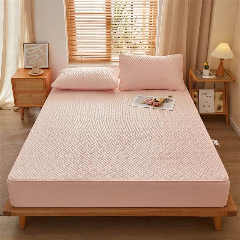 Hotel-grade Breathable Soft Mattress Cover, Mattress Protector,Antibacterial Silent Thickened Fitted Sheet, Anti-slip Durable