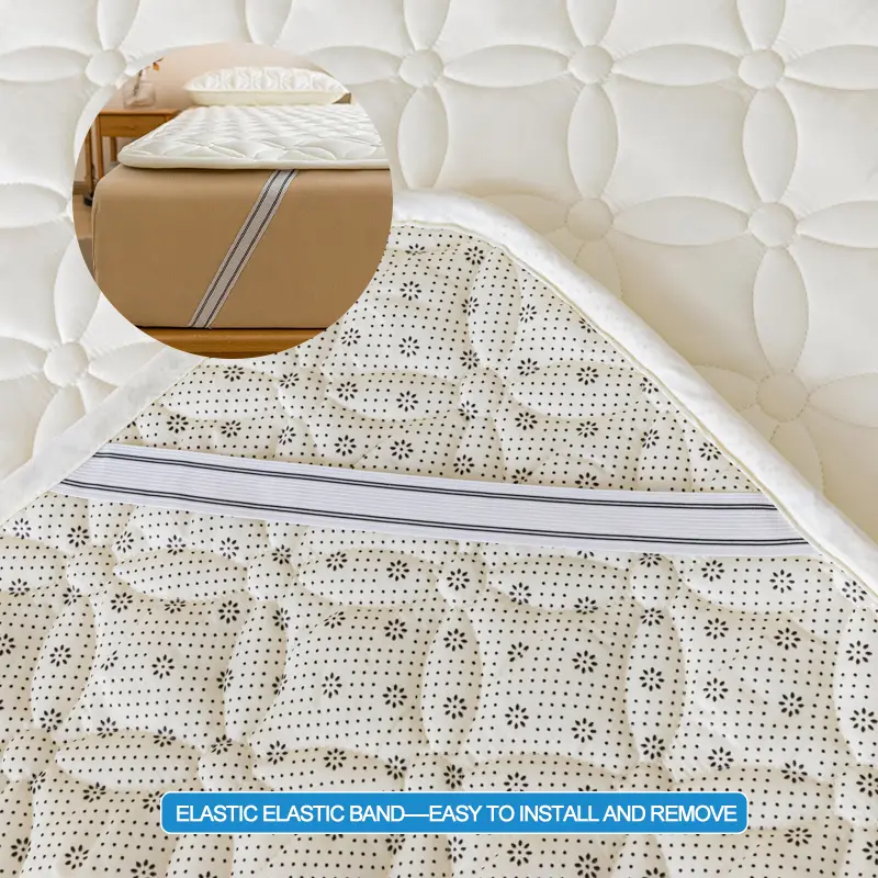 Luxury Mattress Protector Breathable Noiseless Mattress Cover,Pad with 4 Elastic Corner Straps,Bed Sheet with Straps