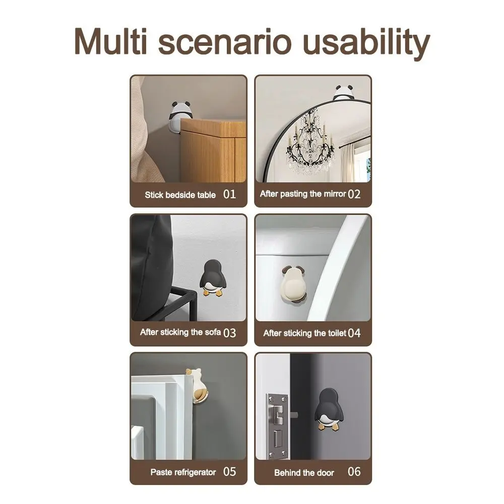 1/2Pcs New Soft Rubber Door Stopper Self Adhesive Shockproof Anti Collision Pads Mute Design Anti-slip Protection Stickers Home