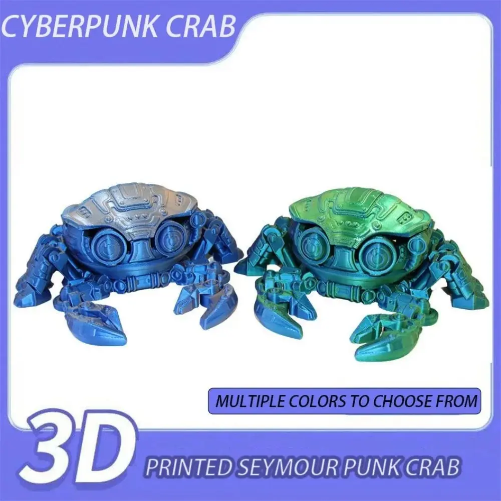 Novelty Joint Movable 3D Printing Toys PLA Artificial Mechanical Crab Animal Model Miniature Desk Accessories
