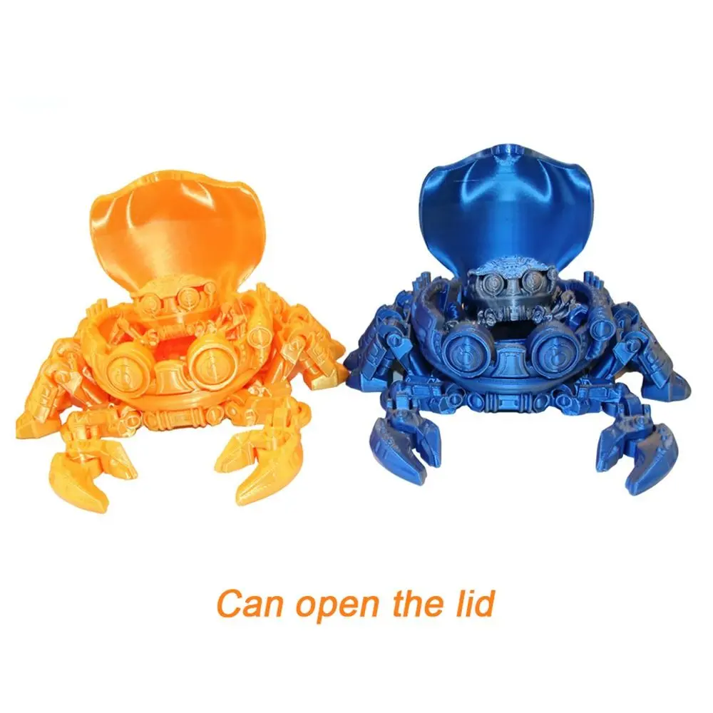 Novelty Joint Movable 3D Printing Toys PLA Artificial Mechanical Crab Animal Model Miniature Desk Accessories