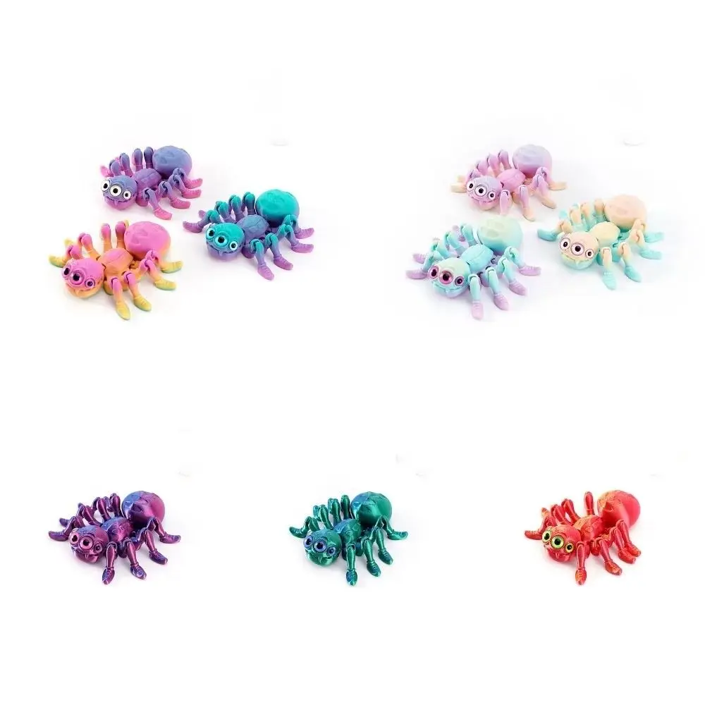 Plastic 3D Printed Joint Movable Spider Multi-jointed Movable Spider Desktop Ornaments 5 Colors Articulated Fidget Toy