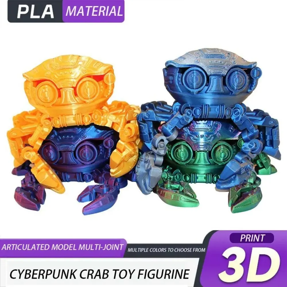 Novelty Joint Movable 3D Printing Toys PLA Artificial Mechanical Crab Animal Model Miniature Desk Accessories