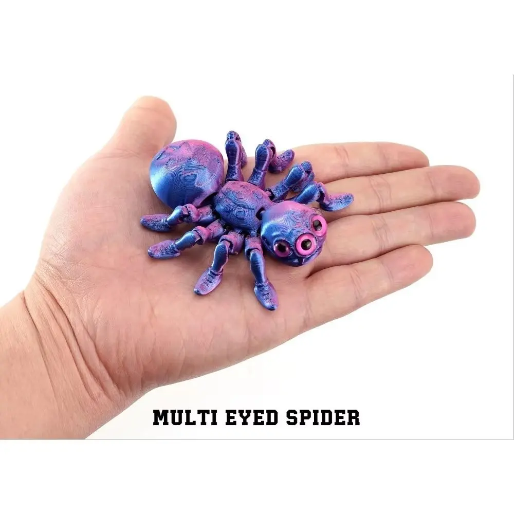 Plastic 3D Printed Joint Movable Spider Multi-jointed Movable Spider Desktop Ornaments 5 Colors Articulated Fidget Toy