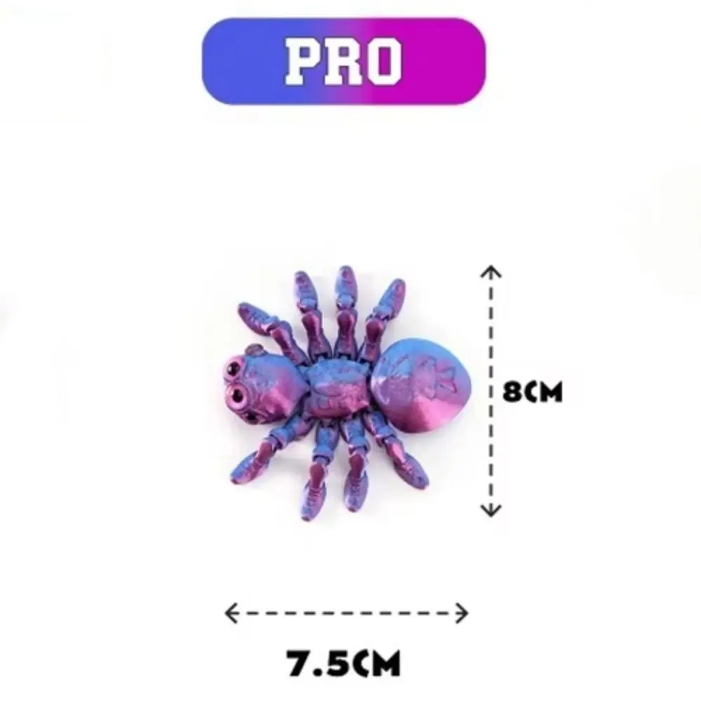 Plastic 3D Printed Joint Movable Spider Multi-jointed Movable Spider Desktop Ornaments 5 Colors Articulated Fidget Toy