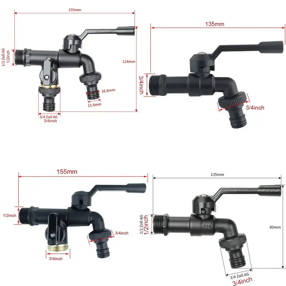 All Copper Tap Water Faucet 4/6/8 Points Garden Irrigation Water Splitter Connector One Into One Out Thread Tank Tap Connector