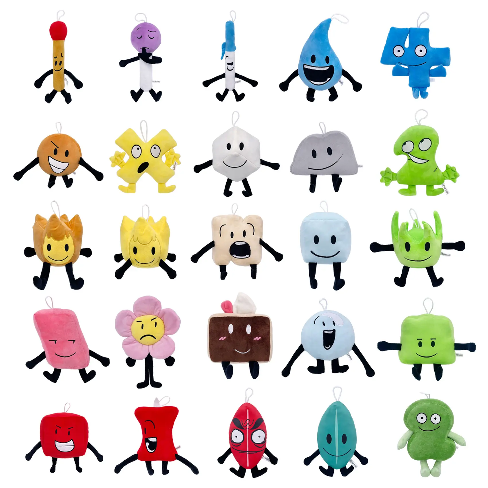 25 Style New Battle for Dream Island Plush Toy Leafy Firey Flower Waterdrop Bubble Cake Lollipop Plushie Pillow Doll Kids Gif