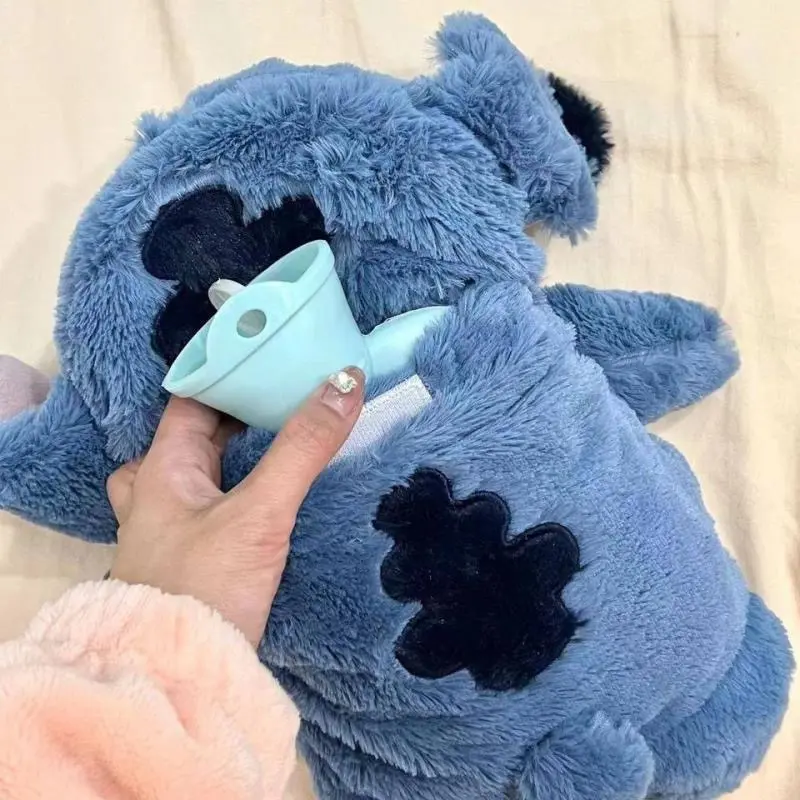 Disney Stitch Angel Lotso Plush Hand Warm Bottle Hot Water Bottles Portable Warm Hand Bag Hand Warmer Holiday Gift For Girlfrien