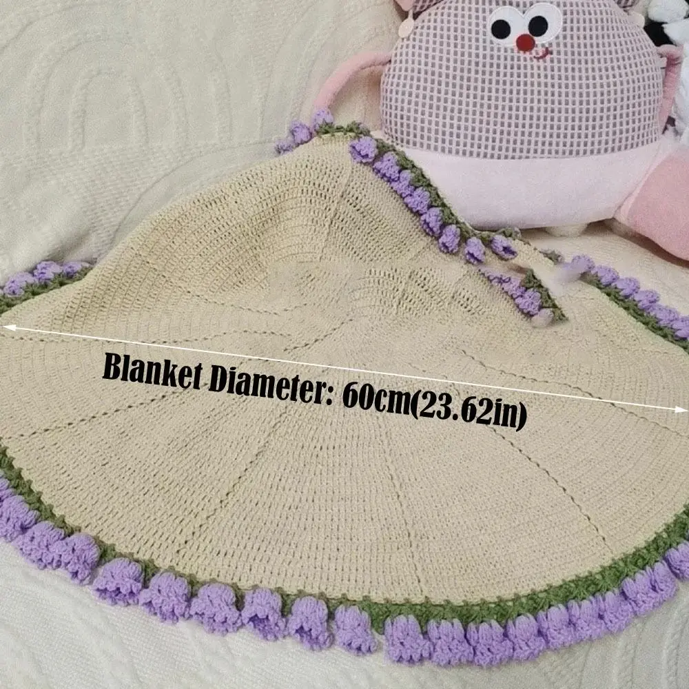 New 60cm Flower Bouquet Blanket Finished Product Crocheted Lily of The Valley Bouquet Blankets Nap Blanket Gifts